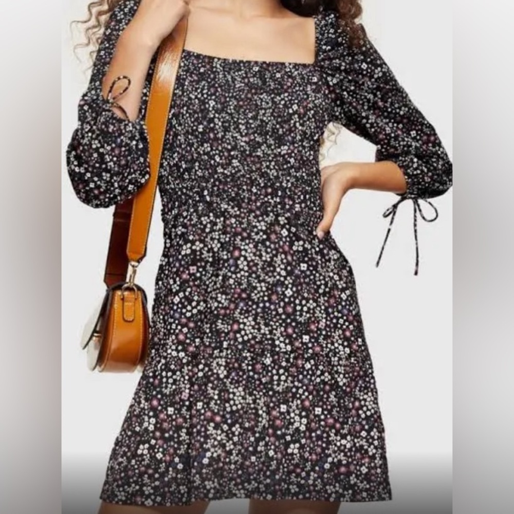 Topshop Smocked Floral Dress